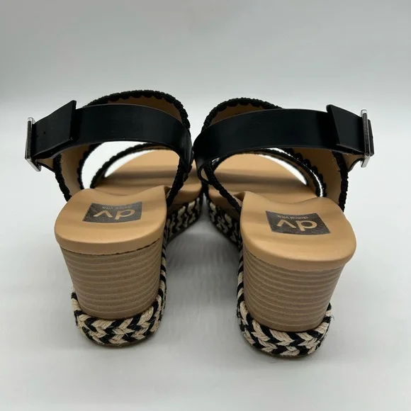 DV by Dolce Vita Esmaya Black Wedge Sandals – Women’s Size 8 – New in Box - Picture 7 of 12